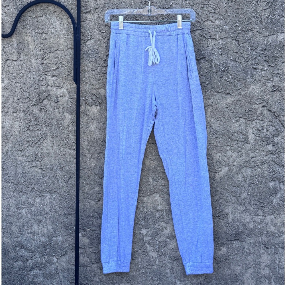 Brandy Melville Joggers Women One Size Grey Heathered Soft Knit Sweatpants